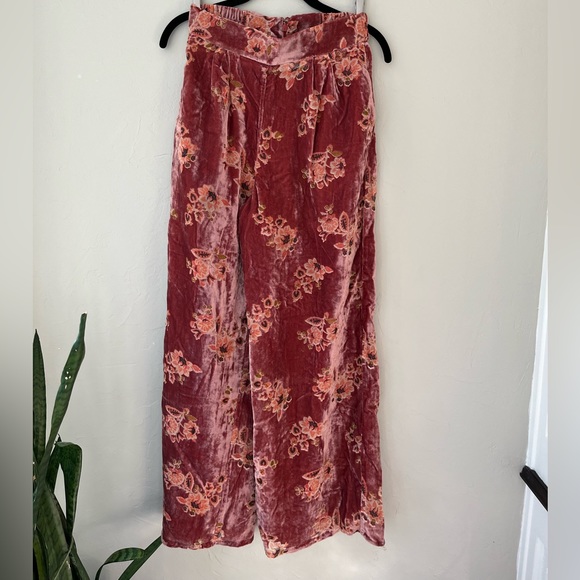🤎ANTHROPOLOGIE HUTCH BURNOUT VELVET TROUSERS PANTS XS - Picture 4 of 6
